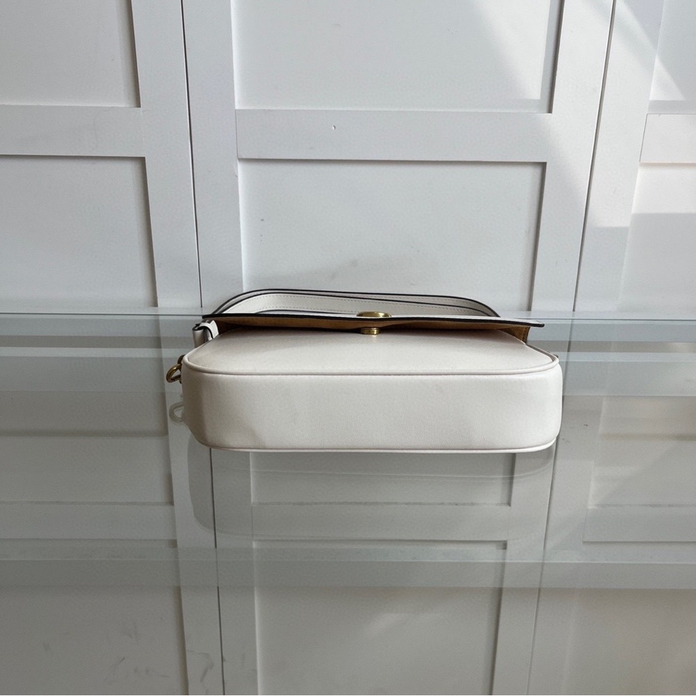Coach Cream Leather Crossbody with Gold 'C' Accent - Picture 8 of 8